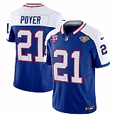 Men & Women & Youth Buffalo Bills #21 Jordan Poyer Blue White 2023 F.U.S.E. 75th Anniversary Throwback Vapor Untouchable Limited Football Stitched Jersey,baseball caps,new era cap wholesale,wholesale hats